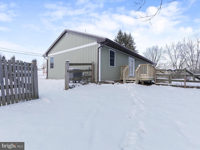 view of snowy exterior