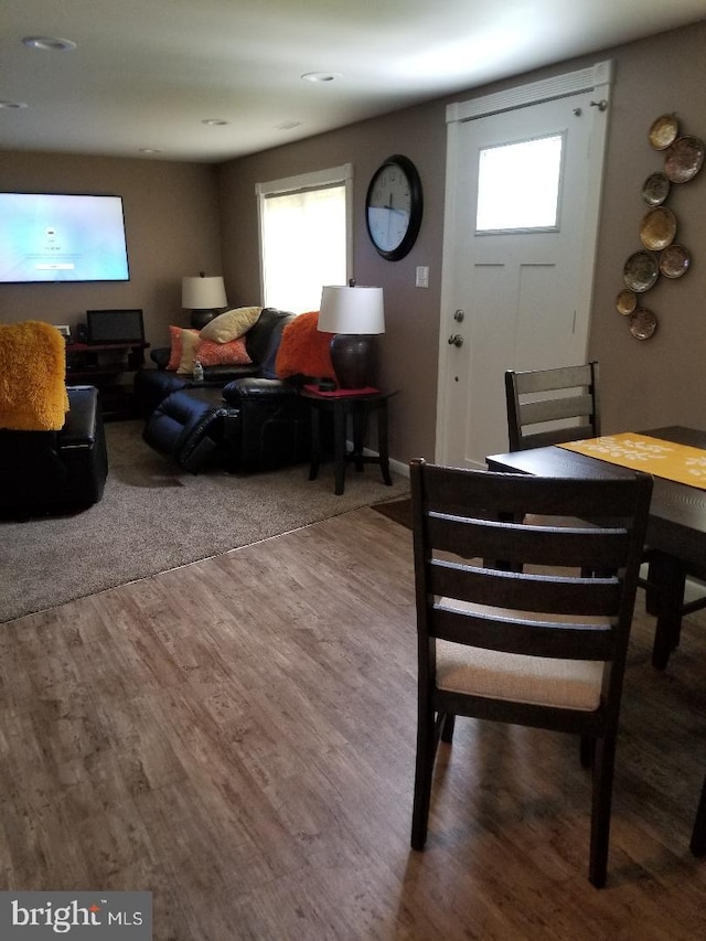 living room featuring hardwood / wood-style flooring