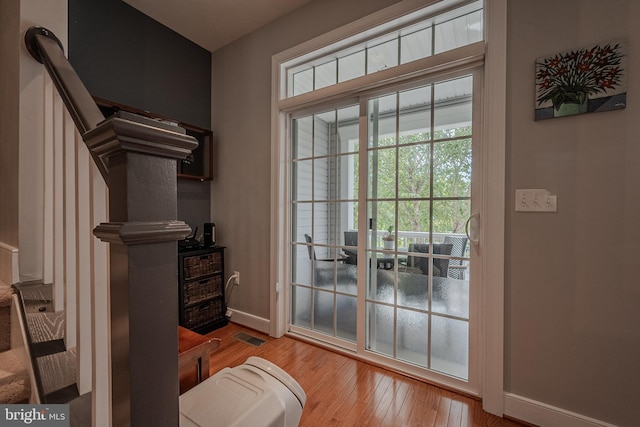 entryway featuring wood-type flooring