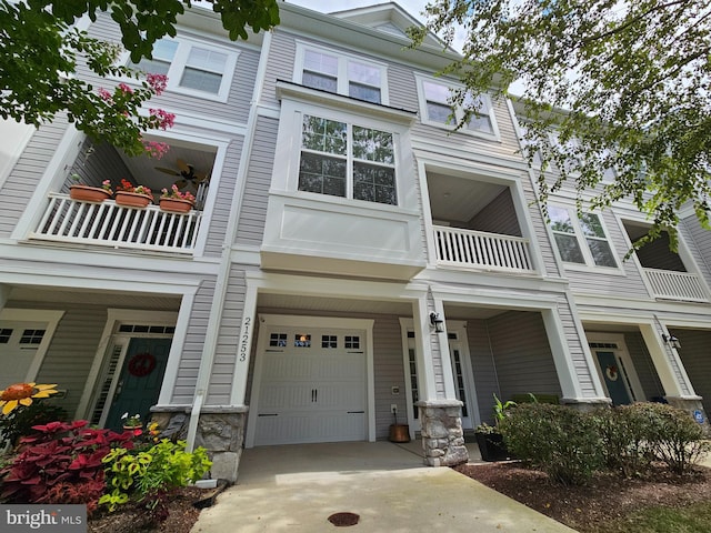 view of property featuring a garage