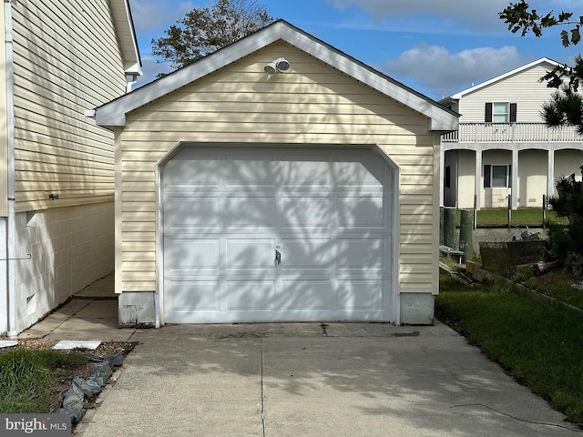 view of garage