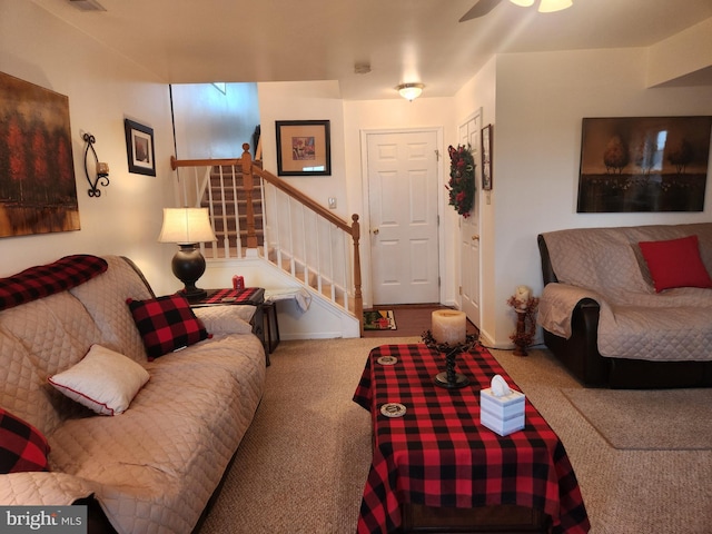 view of carpeted living room