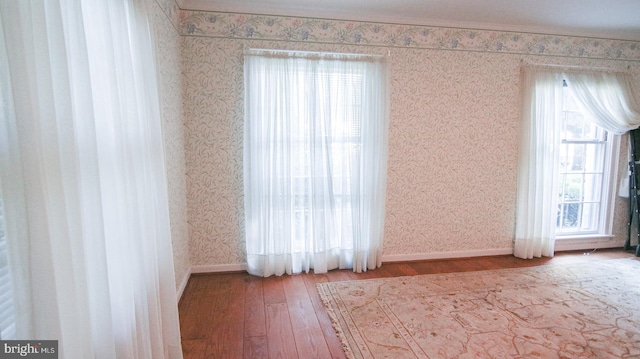 empty room featuring wood-type flooring