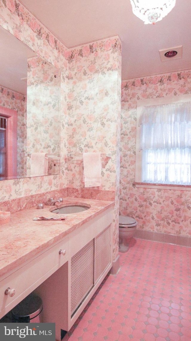 bathroom with vanity and toilet