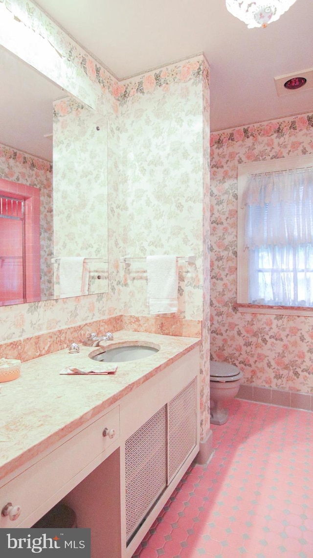 bathroom with vanity and toilet