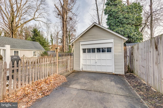 view of garage