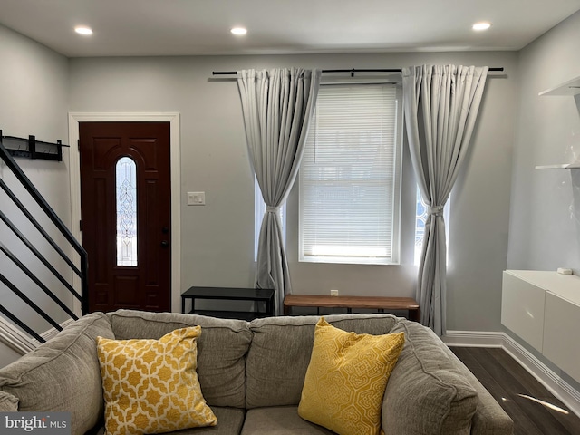 living room featuring hardwood / wood-style flooring