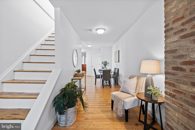 foyer with hardwood / wood-style floors