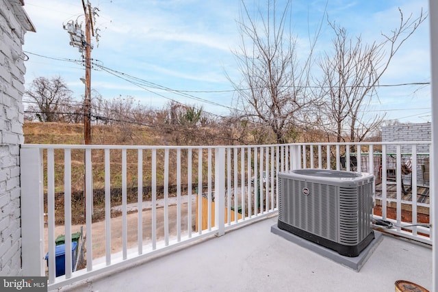 balcony featuring central AC unit