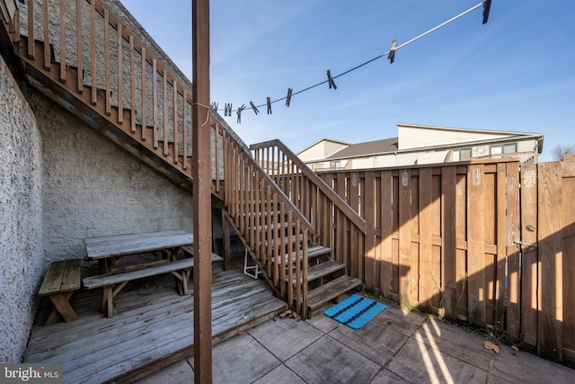 view of patio / terrace featuring a wooden deck