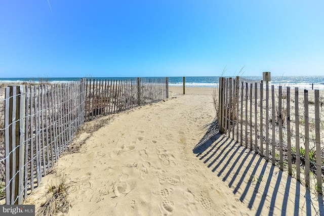 water view featuring a beach view