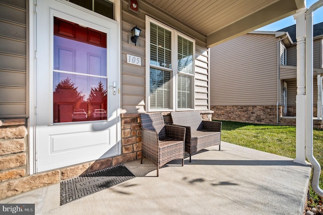 view of patio with covered porch