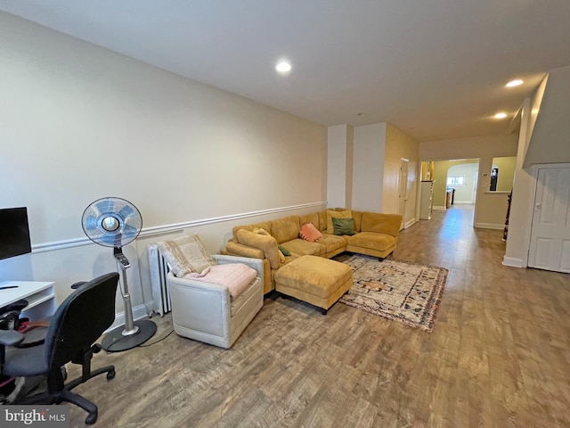 living room featuring hardwood / wood-style flooring