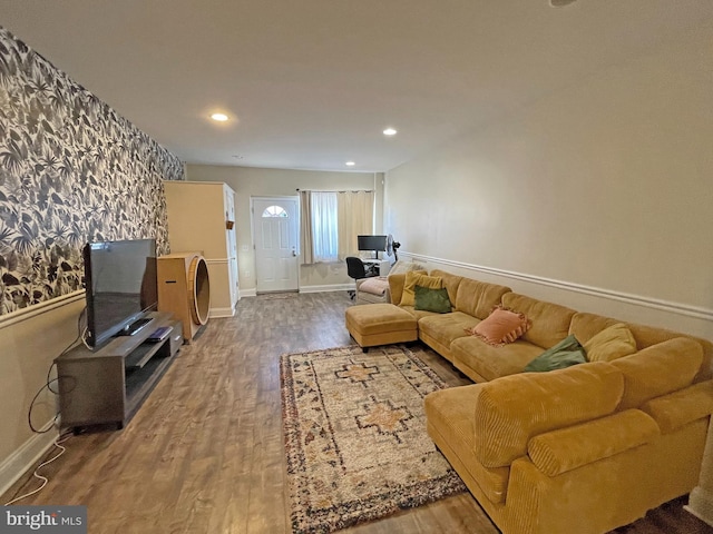 living room featuring hardwood / wood-style floors