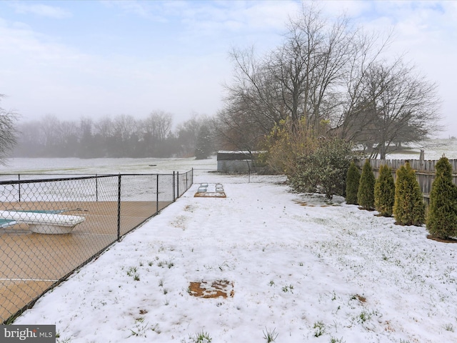 view of snowy yard