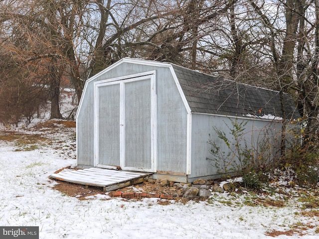 view of snow covered structure