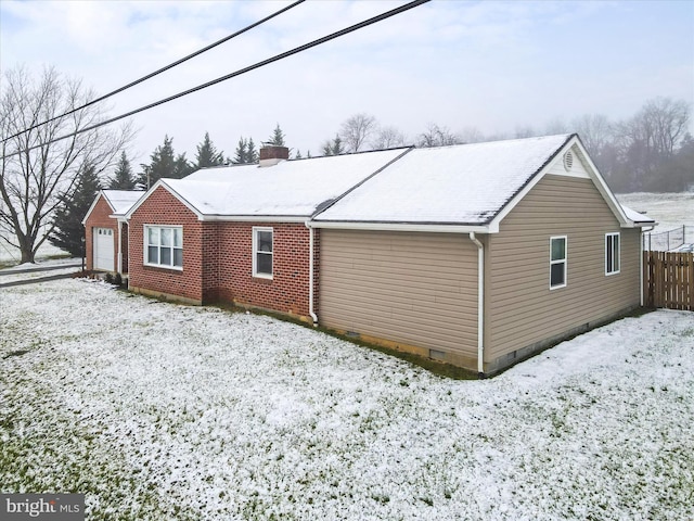 exterior space featuring a garage