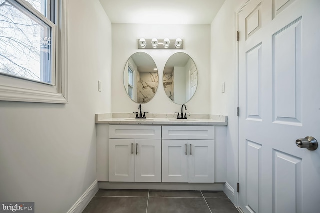 bathroom featuring tile patterned floors and vanity