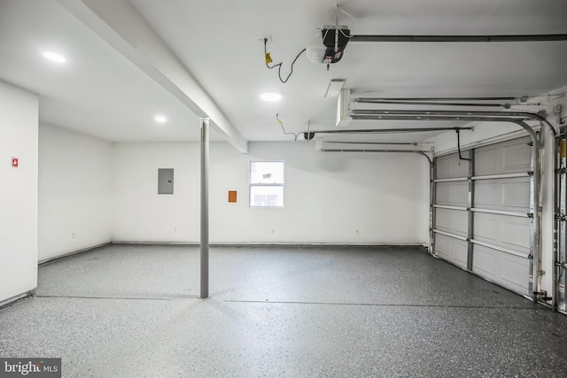 garage with electric panel