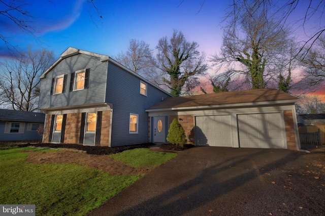 view of front of house with a garage