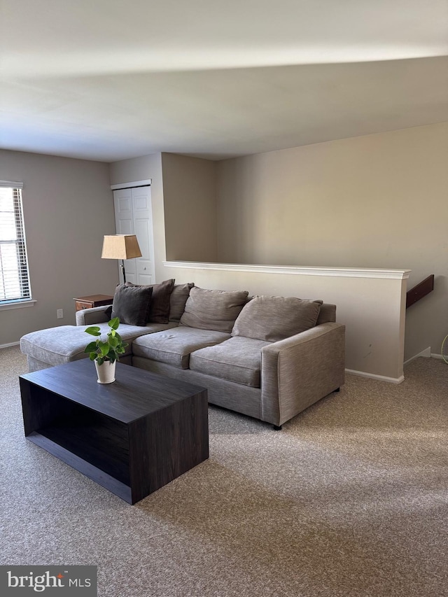 living room with carpet