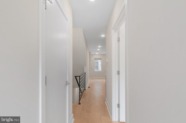 hall featuring light hardwood / wood-style flooring