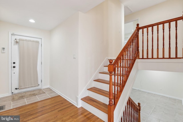 entryway featuring light wood-type flooring