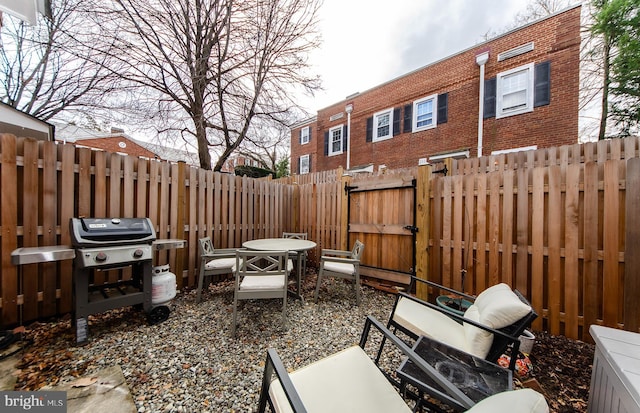 view of patio featuring area for grilling