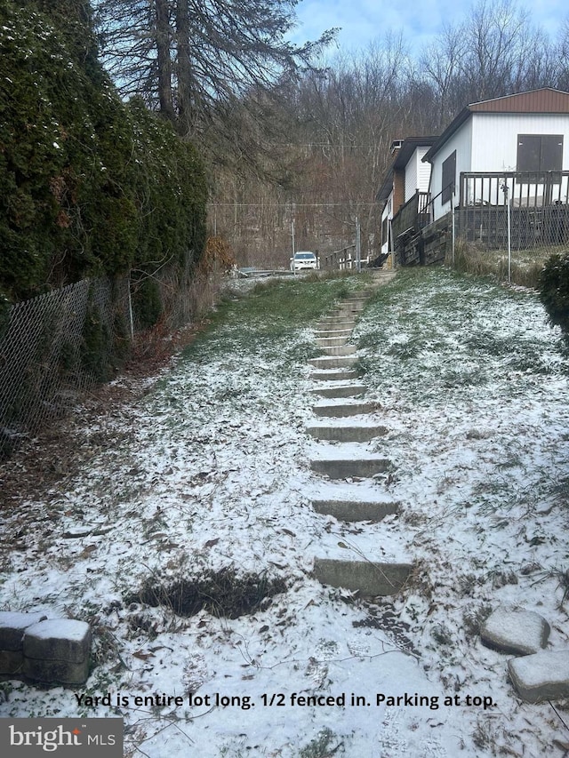 view of snowy yard