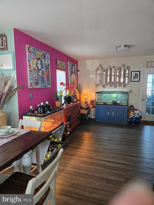 dining room featuring dark wood-type flooring