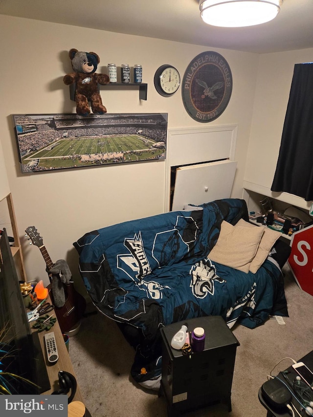 bedroom with carpet floors