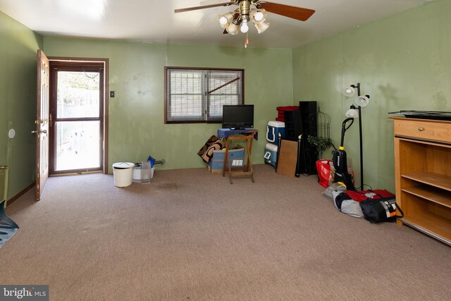 1137 Sycamore St, Camden, NJ 08103 - game room featuring carpet and a ceiling fan