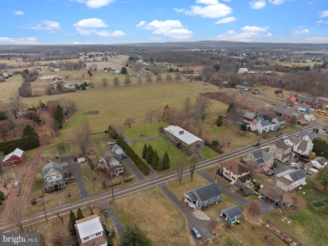 aerial view featuring a rural view