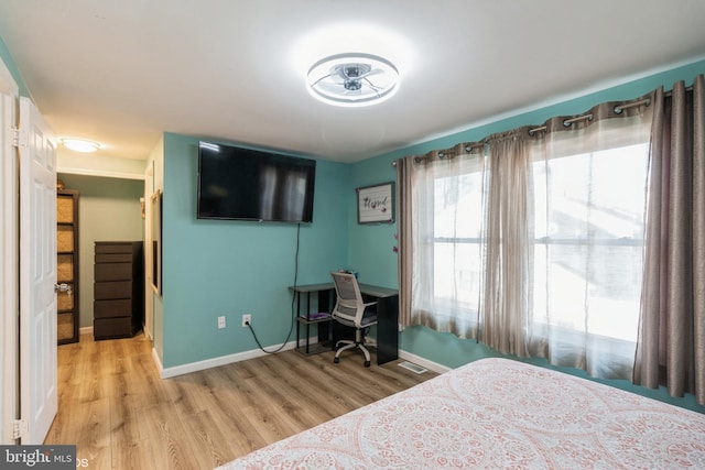 bedroom featuring light hardwood / wood-style floors