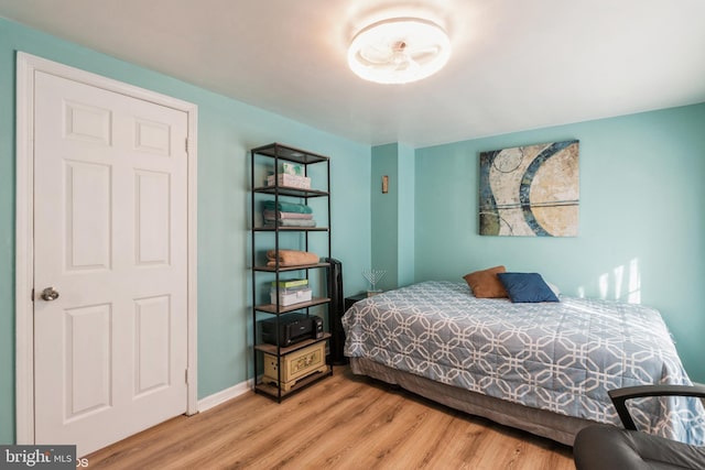 bedroom featuring light wood-type flooring