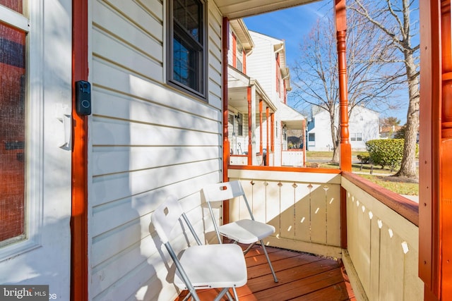 deck with covered porch