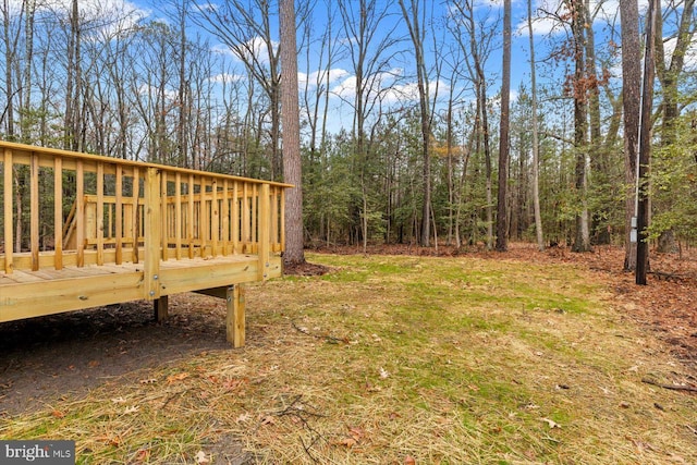 view of yard featuring a deck