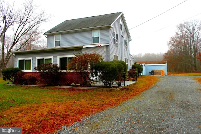 view of front of home with a front yard