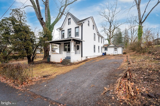 view of front of home with a porch