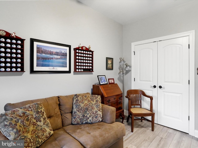 living room featuring light wood-type flooring