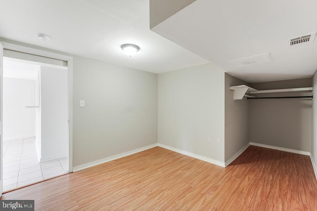 interior space with light hardwood / wood-style flooring