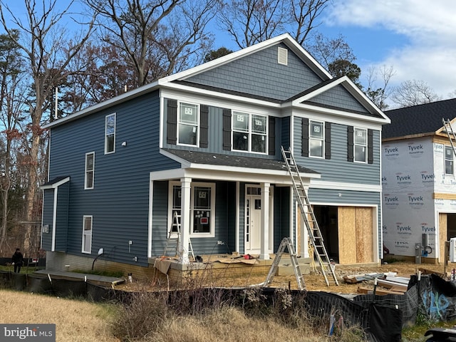 view of front of home with covered porch