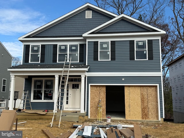 view of front facade with a garage