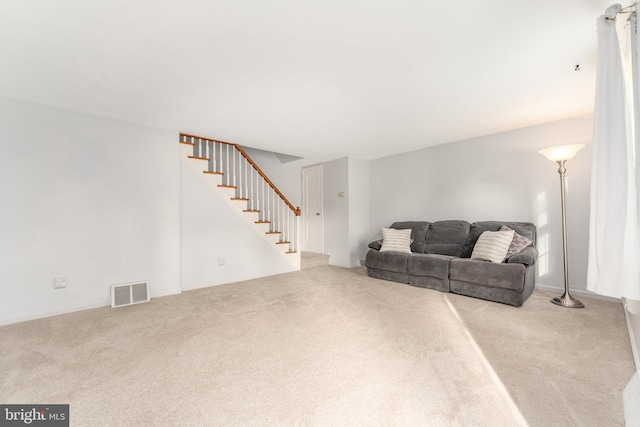 living room featuring carpet flooring