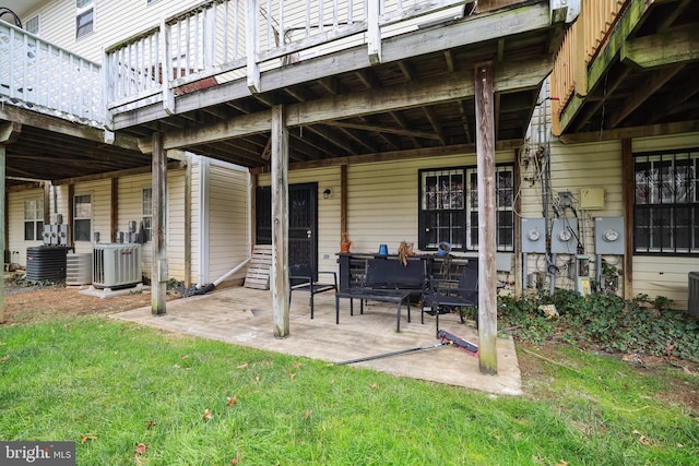 view of patio / terrace featuring central air condition unit