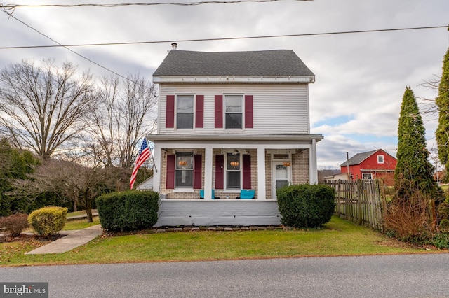 4242 Dillingersville Rd, Zionsville, PA 18092 - view of front of house with covered porch and a front yard