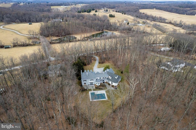 aerial view with a rural view