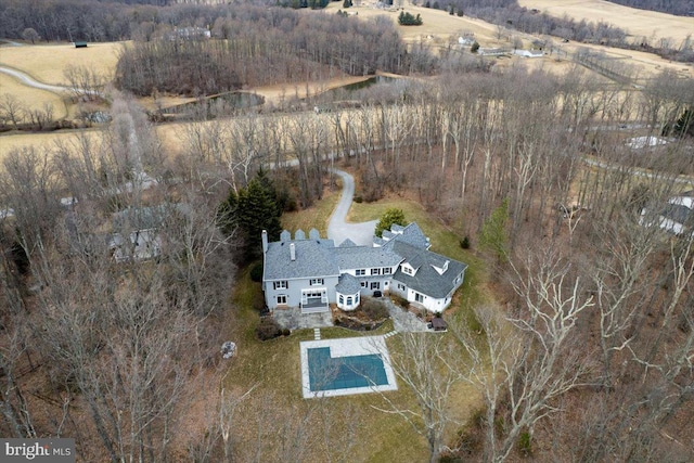 bird's eye view with a rural view