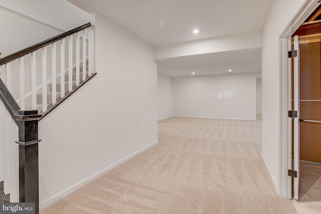 interior space with light colored carpet