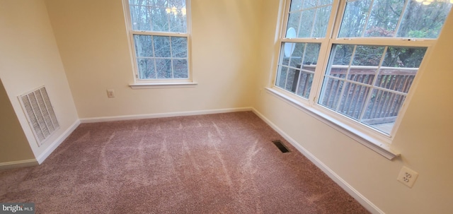 unfurnished room featuring carpet